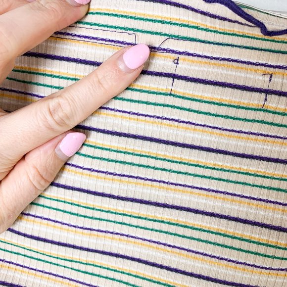 BP Striped Rib Strapless Tube Crop Top Ivory Multicolor Retro medium - Picture 4 of 7